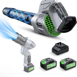 New Leaf Blower - 500000RPM Cordless Electric Blower - 4.0Ah Batteries and Charger - 3 Speed Mode - 21V Lightweight Leaf Blower for Patio Cleaning, La