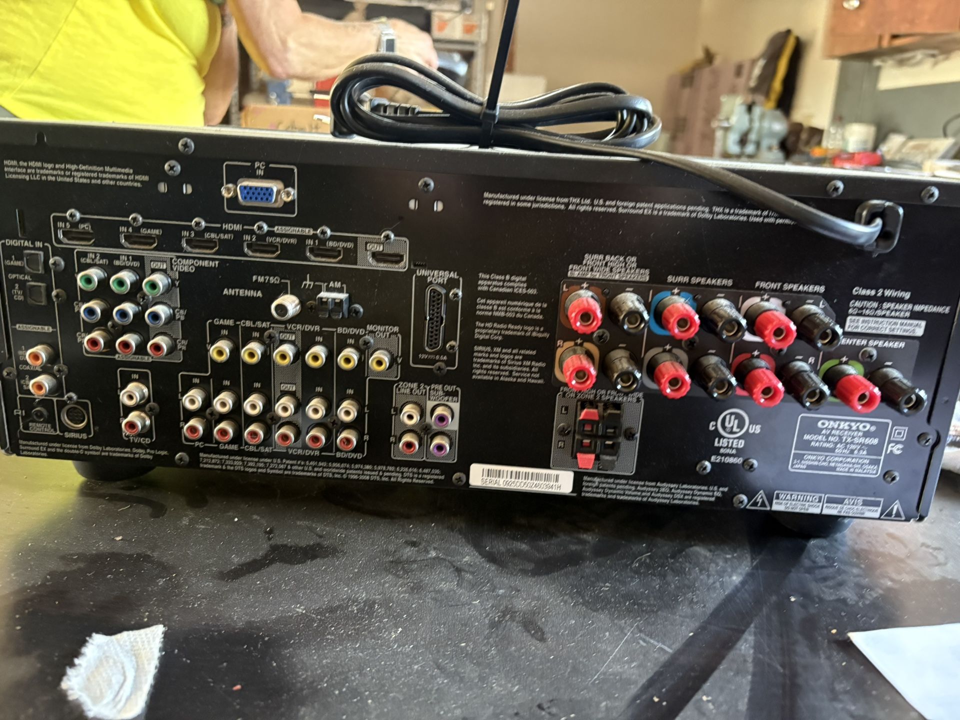 onkyo receiver tx sr608