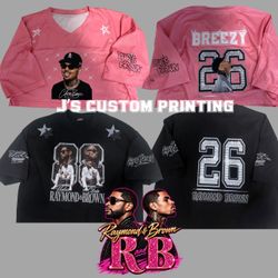 Custom R&B chris brown usher tour shirts crop tops jerseys