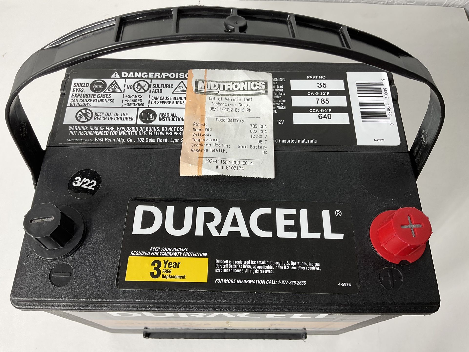 Duracell agm deep cycle marine and rv battery group size 34m brand