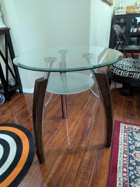 Glass Top End Table