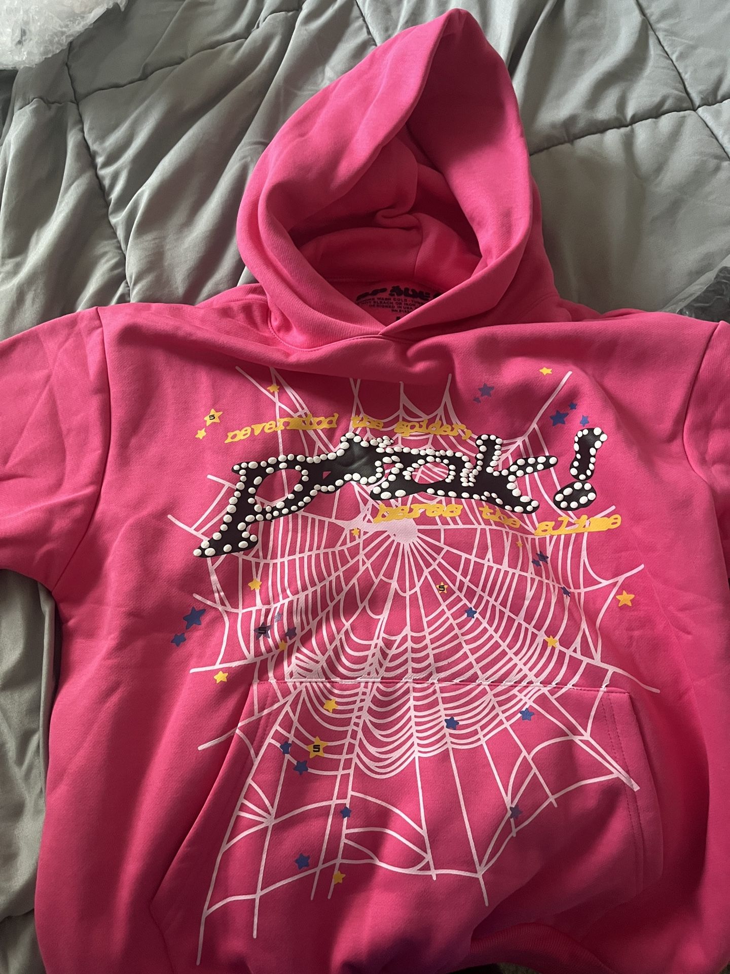 Sp5der Pink Hoodie (Medium)