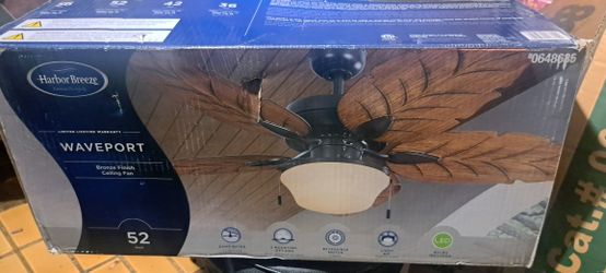 HARBOR BREEZE Waveport 52" Weathered Bronze Ceiling Fan with Light Kit