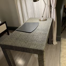 West Elm Parsons Desk Upholstered Wood & Hand Inlaid