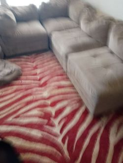 Tan Microfiber Sectional Sofa