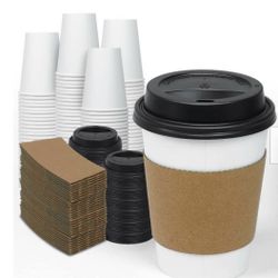 Vasos Para Café 12oz - Set De Vaso, Tapadera, Y Funda