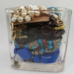 Jewelry Fashion Mixed Jewelry In A Vase.  Firm Price. 