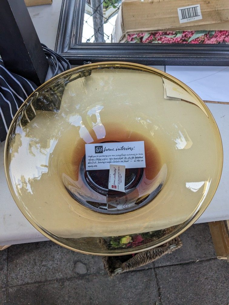 Kismet Bowl Amber Color New /Open Box