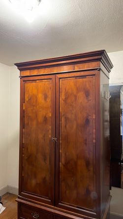 Large Wooden Armoire Wardrobe Cabinet
