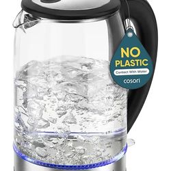 Cosori Electric Kettle, No Plastic Contact With Water, Wide Mouth For Easy Cleaning, Auto Shut Off, 1.7L Tea Kettle & Hot Water Boiler, Water Heater &