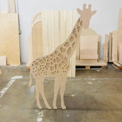 Safari Giraffe – 6’ Wooden Cutout Prop