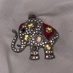 WOMENS SILER 🐘 CHARM WITH COLORFUL DIMONDS 