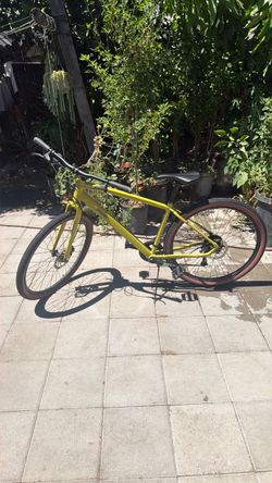 Yellow Cruiser Bike with Brown Wall Tires