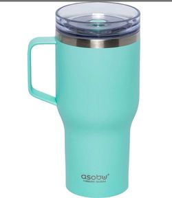 Asobu 360 Travel Mug – 28oz Vacuum Insulated Stainless Steel Mug With 360° Spill-Proof Lid And Handle – Keeps Drinks Hot 12H / Cold 24H – Leak-Resista