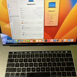 15” 16 GB Apple MacBook Pro Touch Bar w/ Warranty 