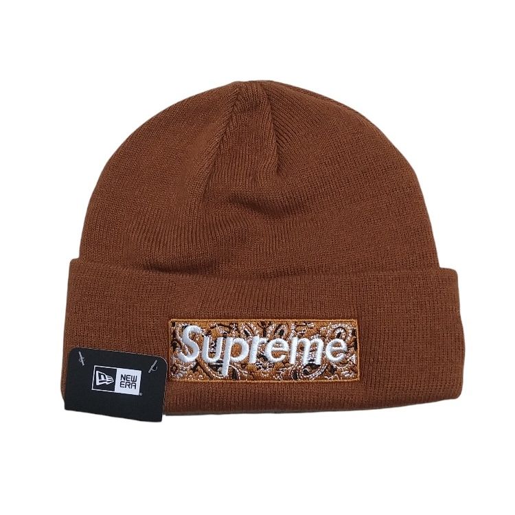 UA Supreme New Era Bandana Box Logo Beanie Brown Hat Skateboard
