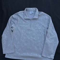 ADIDAS Original Women's Half-Zip Metallic Sliver Sweatshirt GLORY GREY Size L