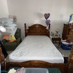 wood bed frame queen