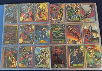 Vintage Marvel Trading Card Binder Lot 100+ Cards Spider-Man X-Men Venom 1990s