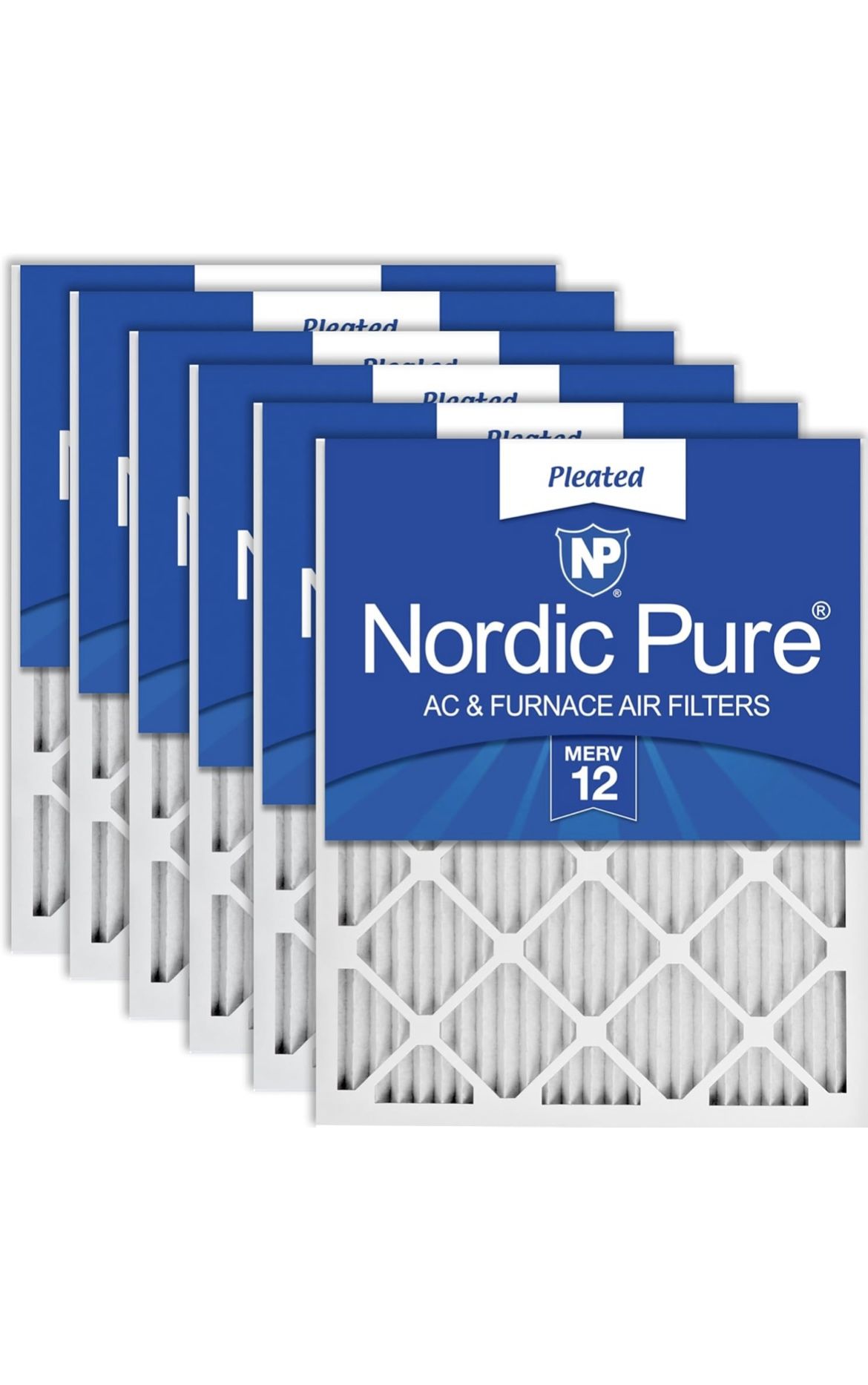Nordic Pure 14x24x1 (13 3/4 x 23 3/4 x 3/4) Pleated MERV 12 Air Filters 6 Pack
