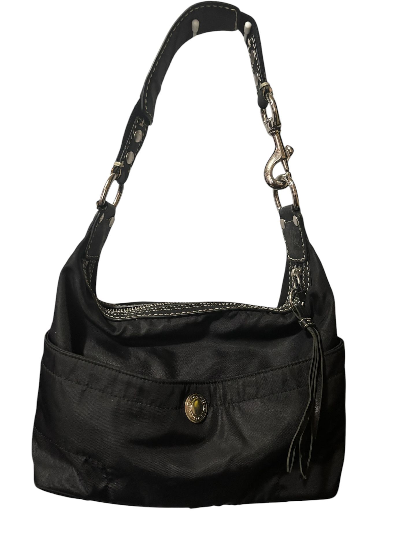 Coach Black Nylon Satin Hobo Handbag Shoulder Bag