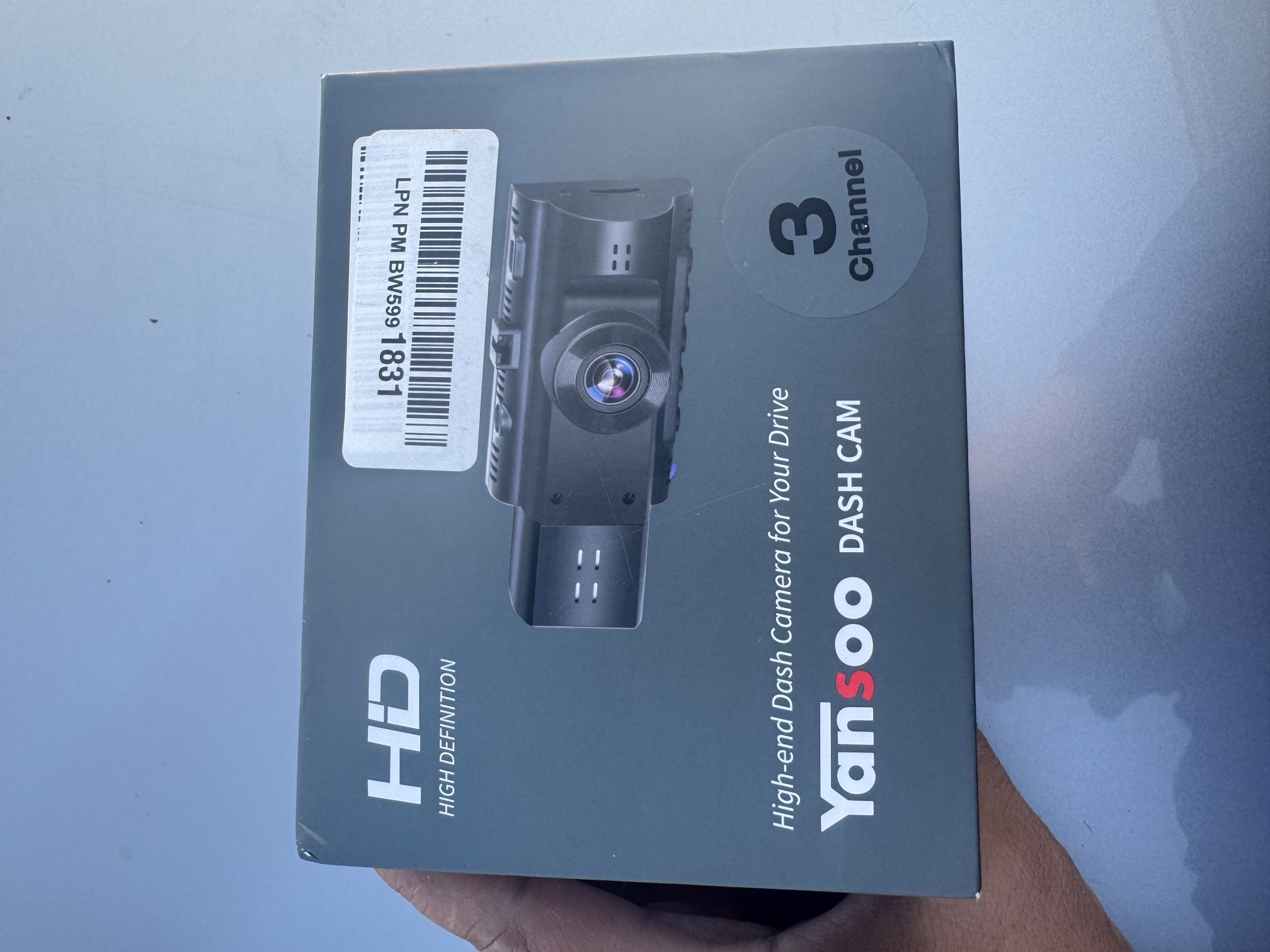 Yansoo 3 Channel Dash Cam Front and Rear Inside,1080P Three Way Triple