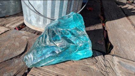 Andara Crystal Approx 7lbs Large Slag Glass XL 16,000 Carats Teal Aquamarine Blue Green