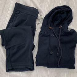 Old Navy Men’s Size L Fleece Thick Lining Hoodie Jacket / Size M Fleece Pant.