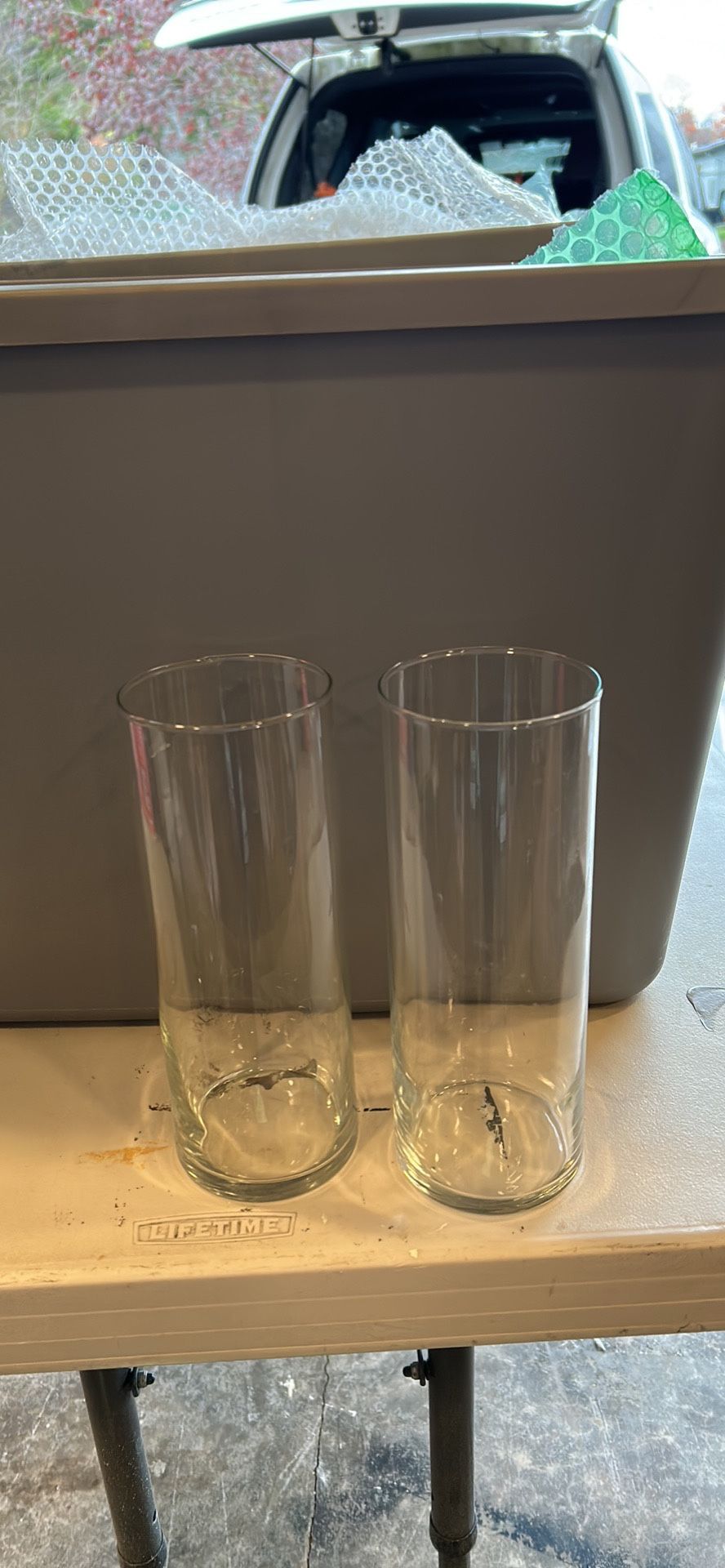 Lot Of Candle Based : Cylinder Vases