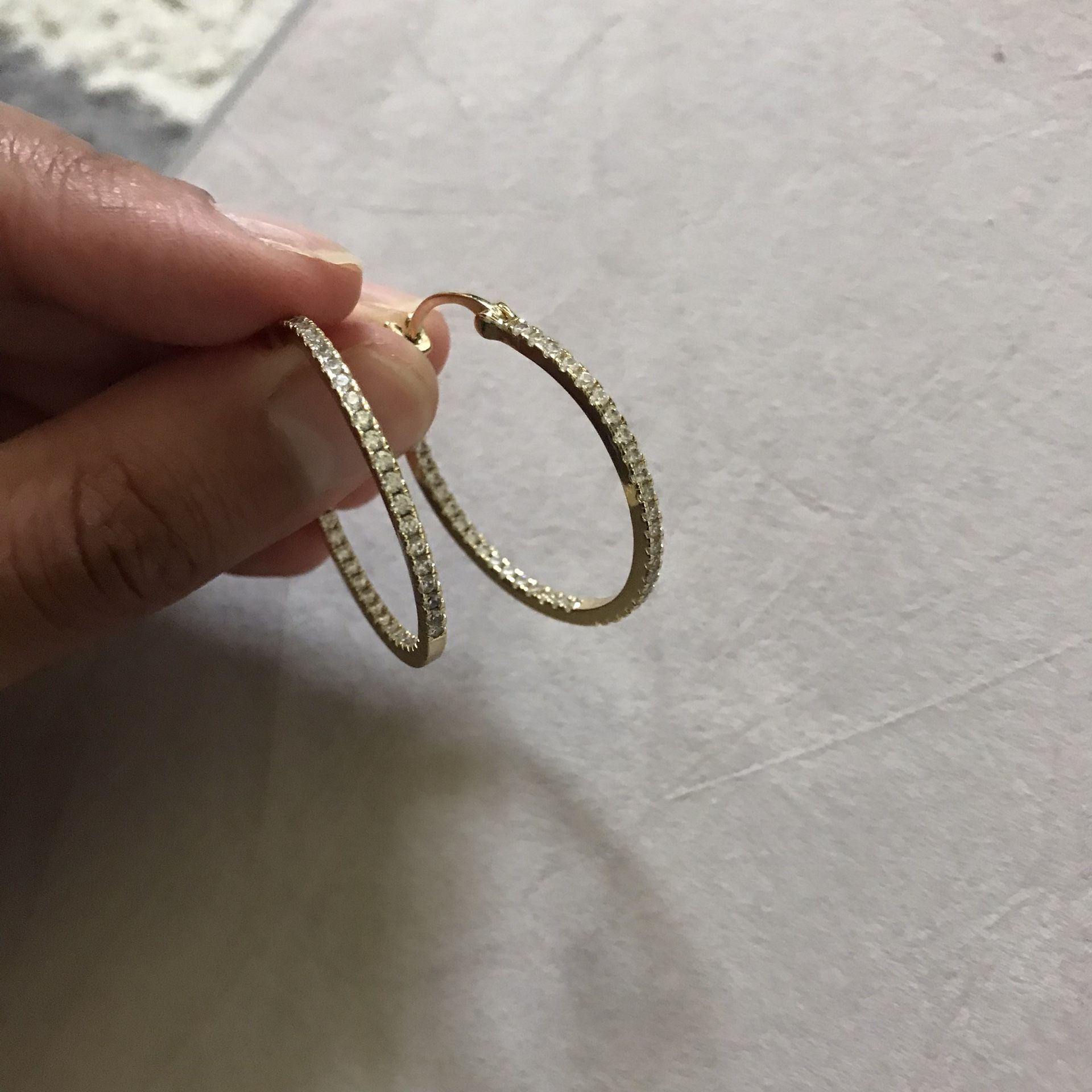 Gold Plated Sterling Silver 925 Hoop Earrings