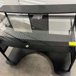 Glass Top Computer Desk 