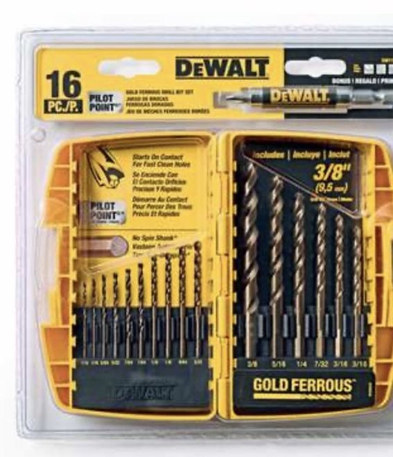Dewalt 16 Piece Drill Bit Set New
