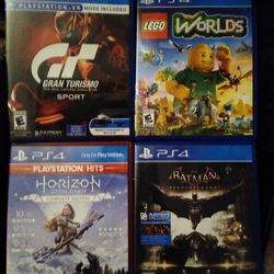 PS4 Games: Horizon Zero Dawn Complete Edition, Batman Arkham Knight, Lego Worlds, Gran Turismo Sport 