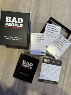 PARTY GAME BAD PEOPLE CARDs