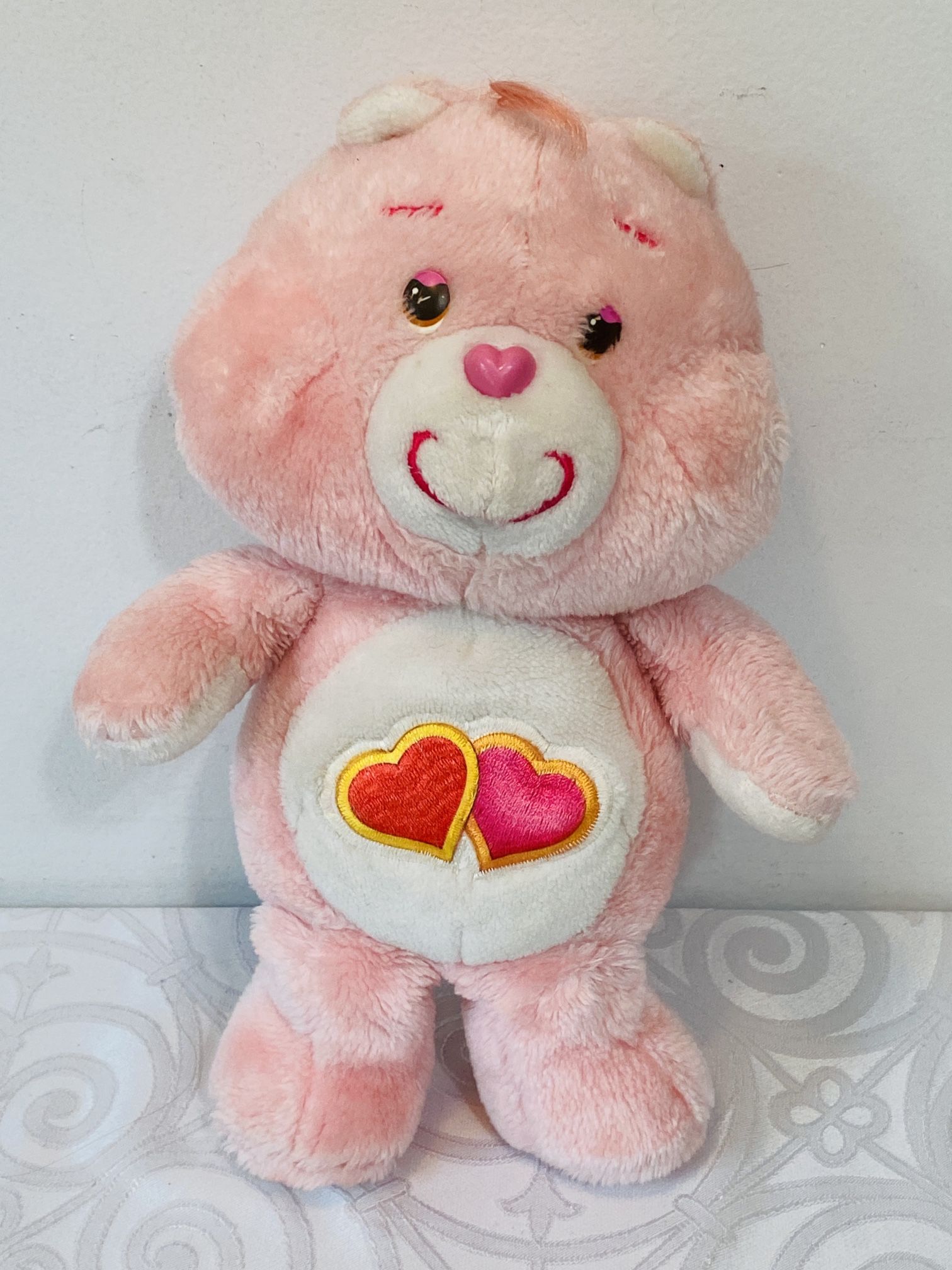 Vintage "LOVE-A-LOT" CARE BEAR 13" Plush 1983 Kenner EUC