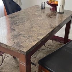 Dining Table With  2 Chairs And Bench 