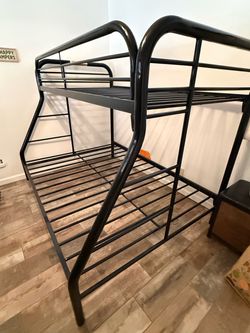 Black Metal Twin Over Full Bunk Bed