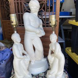 1950’s Chalk ware Mid Century Modern Table Lamps 