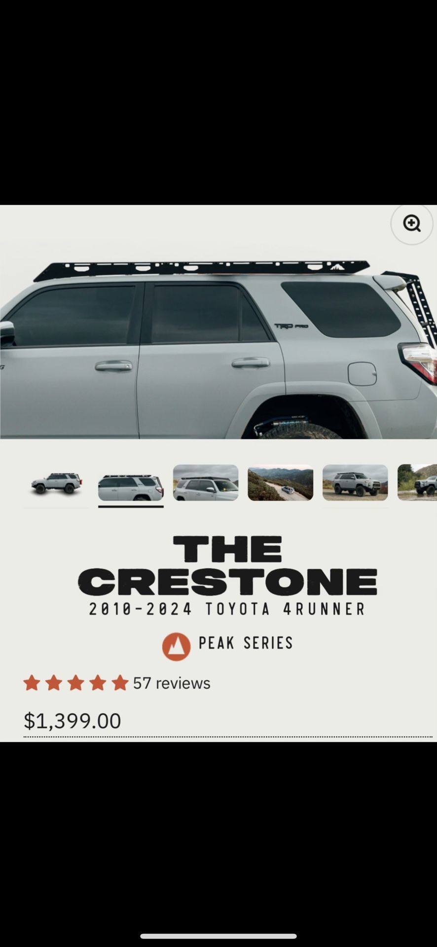 Sherpa 5th Gen 4Runner Roof Rack Silver