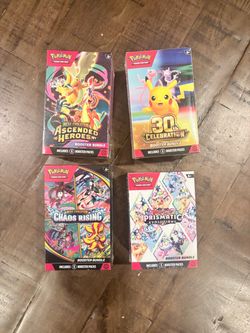 Pokemon booster bundle ascended heroes, 30th booster, chaos rising, prismatic