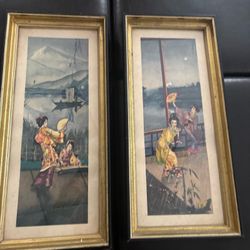 Japanese vintage framed art