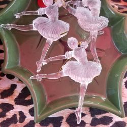 Lucite Crystal Clear Ballerina ORNAMENTS 