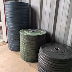 $0.79c/Lb Olympic Bumper Plates 45s 25 25s And 10s
