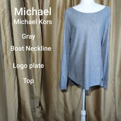 Michael Kors Gray Knit Top Size M