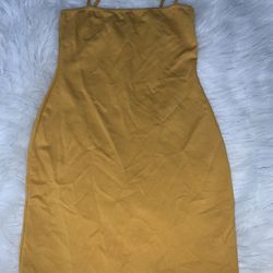 yellow slim dress 