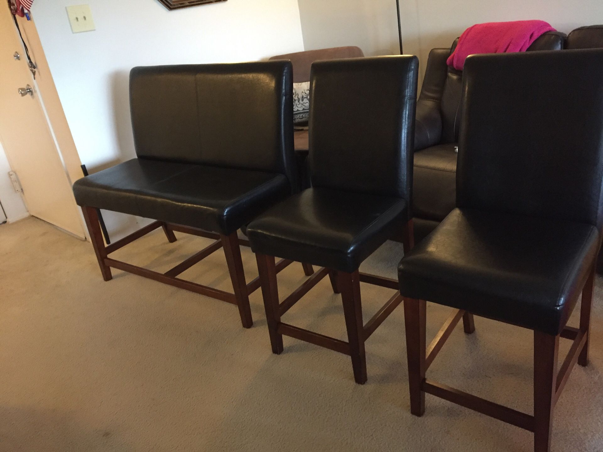 Chair dining table chairs or bar chairs hit top chairs real leather cherry wood