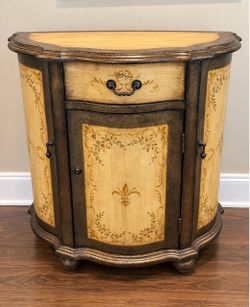 French Country Hand-Painted Accent Cabinet