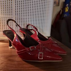Red Kitten Heels 