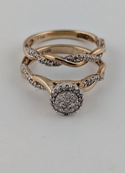 ✨💍 10K Gold Natural Diamond Bridal Set 💍✨