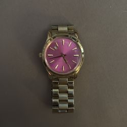 Micheal kors pink face gold watch